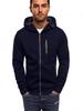Men's Solid Color Hooded Zip-Up Sweatshirt Jacket - Spring/Autumn Casual Fashion