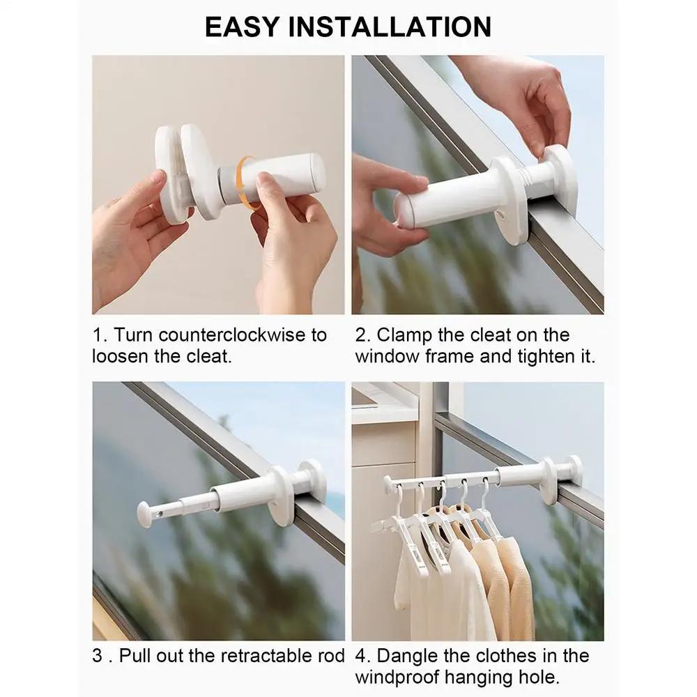 Portable Without Drilling Retractable Clothes Drying Rack Space Saving Hanger for Travel and Home Use Elegant Designs