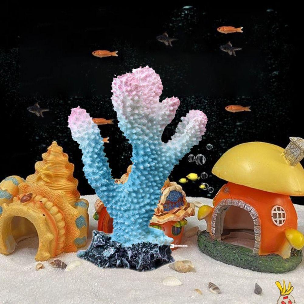For Fish Tank Decor Decorative Underwater Reef Rock Coral Reef Aquarium Ornaments Aquatic Plants