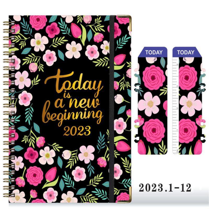 Agenda A5 2023 Planner Quaderno a Spirale Programma Diario Cancelleria Blocchi Appunti Kawaii Album da Disegno Accessori Scolastici Diario di Bilancio