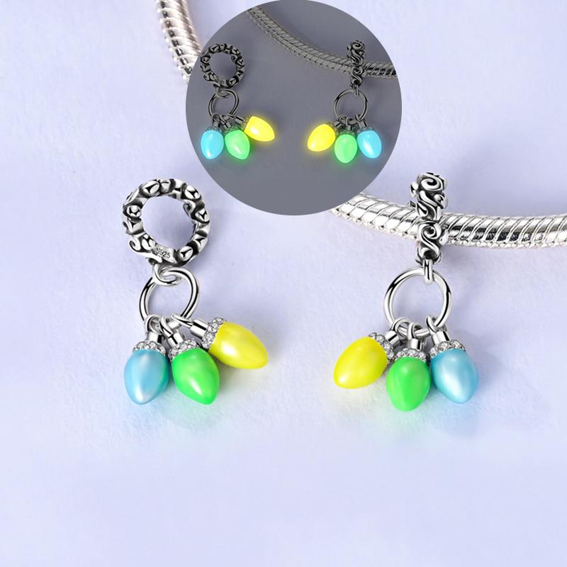 Neue Charms Plat Kupfer Blau Leuchtende Glühwürmchen Katze Hund Insekt Stern Charm Perlen Passen Original Armband DIY Damen Schmuck Anhänger