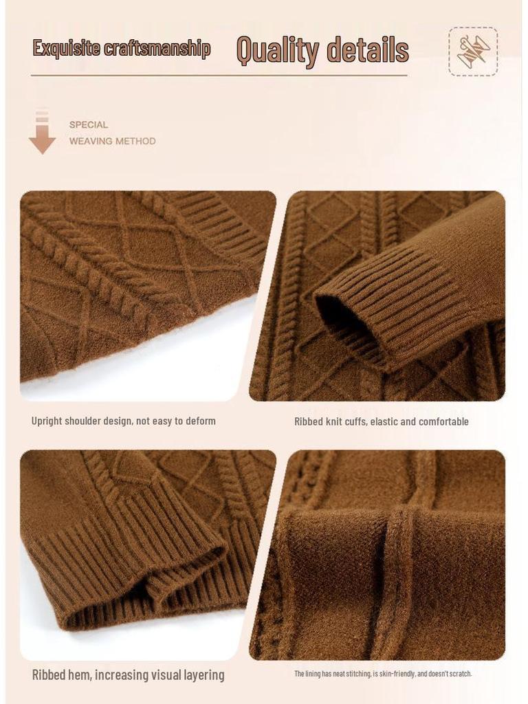 Men's Winter Thick V-Neck Knitwear: Warm, Comfortable, Stylish