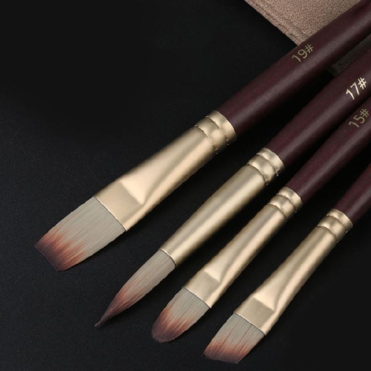 22Pcs Anti-sheding Nylon Paint Brush with Brush Holder, Perfect for Oil Acrylic Watercolor Painting