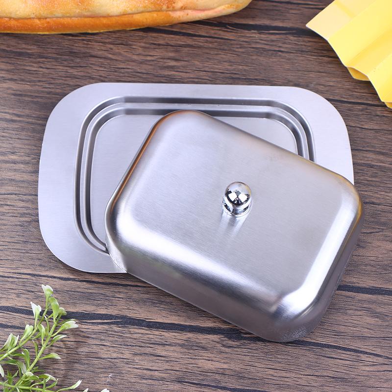 Stainless Steel Butter Dish With Lid Retro French Butter Box Storage Box Butter Tray Tableware Dessert Tray Kitchen Tableware