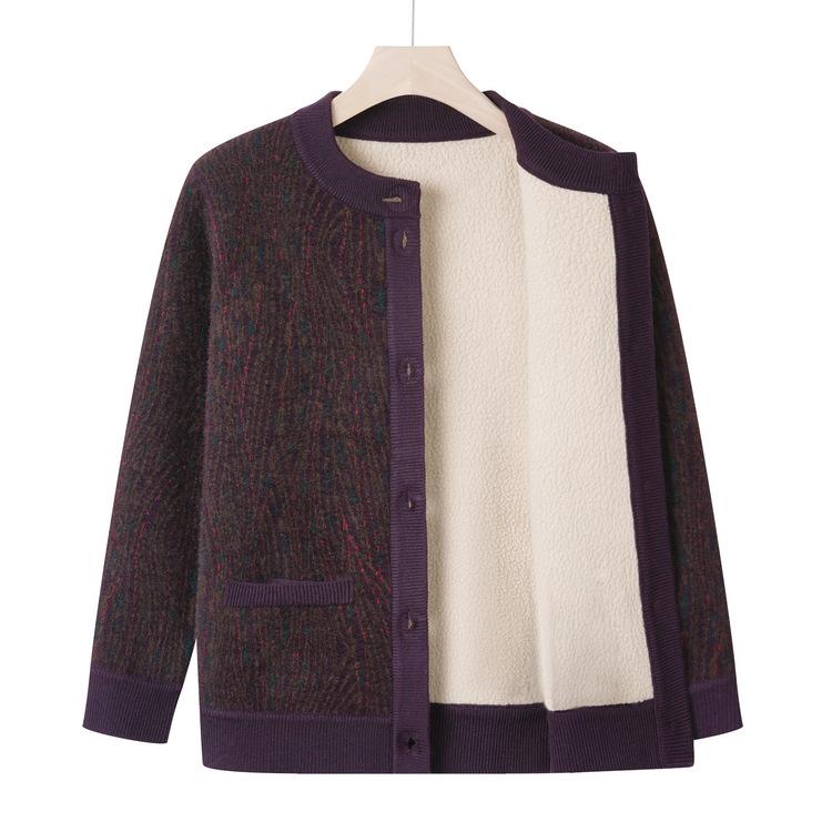 

Новая бархатная куртка для осени от бабушки, толстый кардиган для женщин среднего и пожилого возраста, 60 лет, 70, вязаный свитер для мамы 4XL