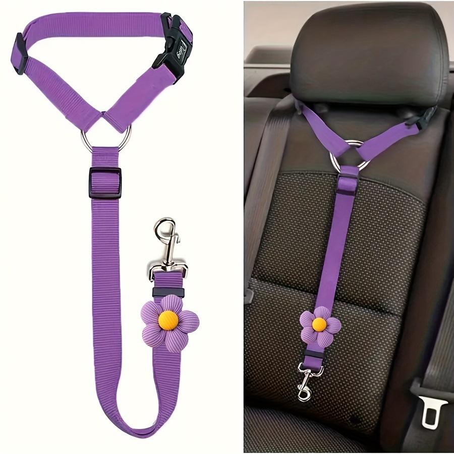 1Pcs 40-70cm Adjustable Pet Car Seat Belt Dog Cat Safety Harness Leash with Flower Decor for Dogs Travel Collar Pet Accessories