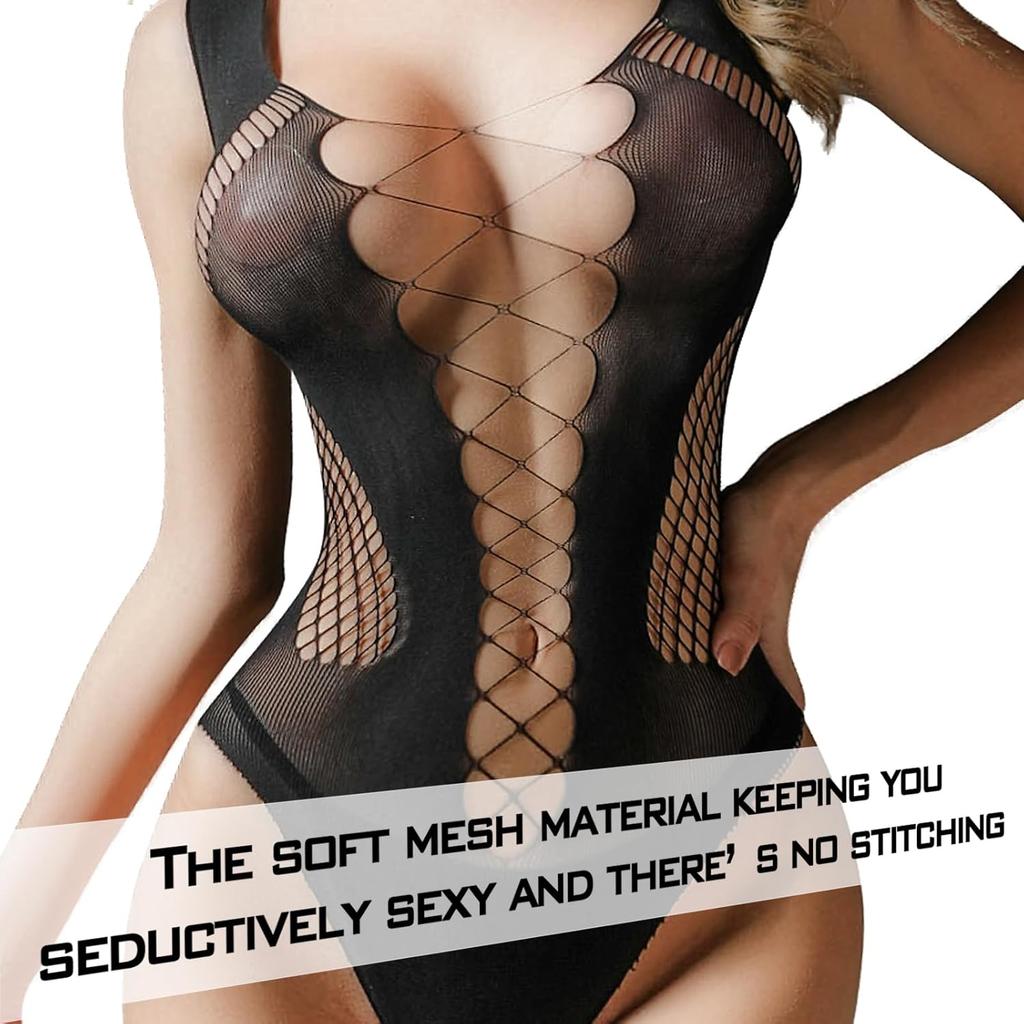 Sexy Lingerie for Women Naughty Fishnet Lingerie Set Bodysuit Outfits Teddy Babydoll Erotic Mesh Women’s Outfits