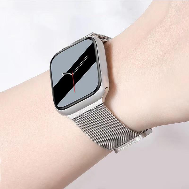 Milanesiskt armband för Apple Watch Band Strap 42mm 38mm 44mm 40mm Länkarmband i rostfritt stål Armbandsur för Iwatch 5/4/3/2/1 49mm 41mm