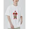 Black T-Shirt Merry Xmas Santa Claus Print Christmas Holiday Wear