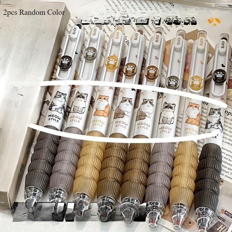 4er-Pack Neutralstift 0,5 mm Schwarze Katze Wasserstift Druckstift ST-Spitze Schnelltrocknend Prüfung Pinselübung Studium