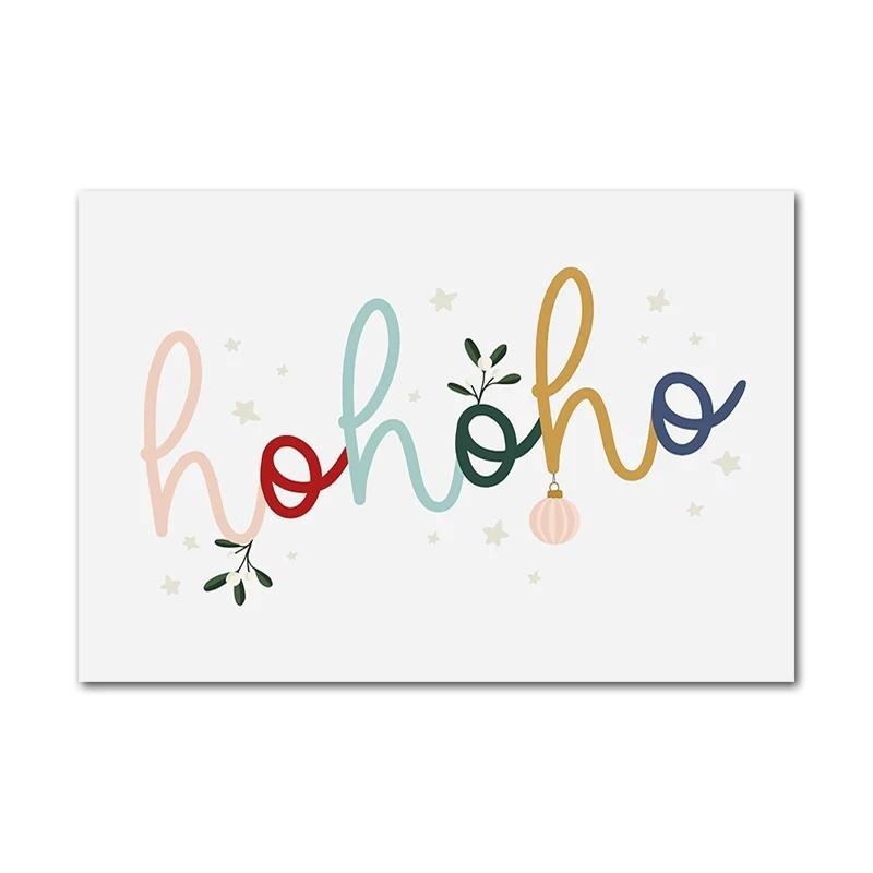 Merry Christmas Tree Flower Pinecone Letter Posters Prints Canvas Painting Festival Wall Art Pictures Living Room Home Decor