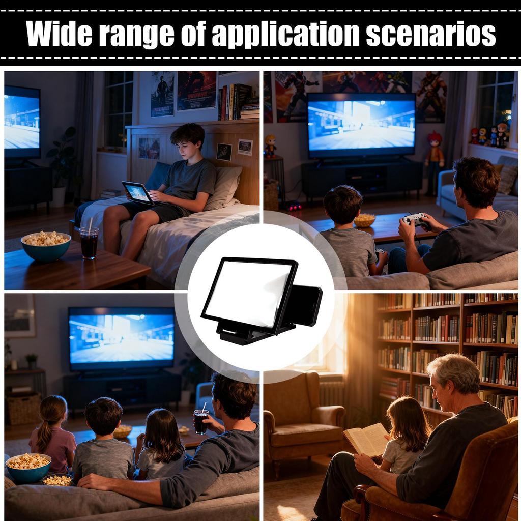Screen Magnifier HD Screen Magnifying Glass Eye Protection Lightweight Portable Screen Enlarge Magnifier Phone Holder
