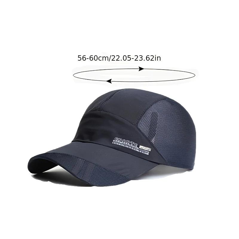 1pc Breathable Mesh Baseball Cap, Quick-Dry Polyester Sports Hat for Fishing Golf Sun Protection,  Breathable Fishing Golf Cap