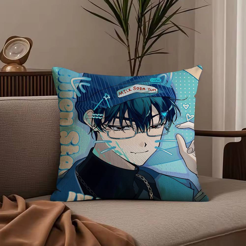 A-Alien S-Stage lvan Pillow Case Anti-dustmite Pillowcase Invisible zipper silky short plush Sofa cushion cover