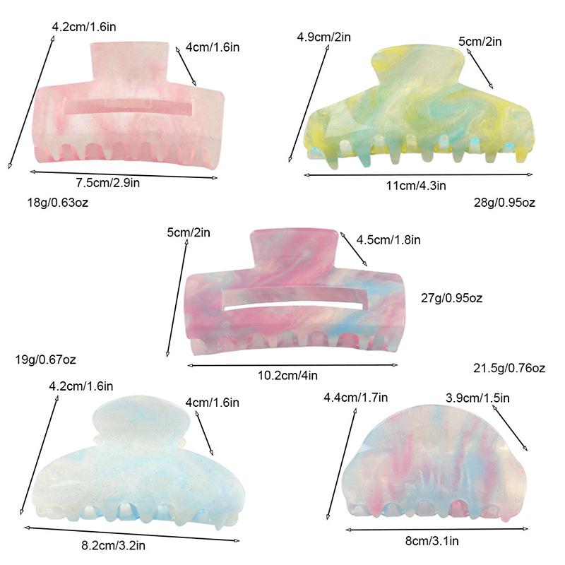 Gradient Color Gripper Korean Edition Large Acrylic Hair Grip Women'S Minimally Designed Back Hair Clip Shark Clip