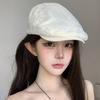 National style jacquard forward hat women's big head circumference French elegant bud hat showing face small fashion duck tongue painter hat