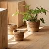 Nordic Style Natural Seagrass Woven Planter Basket Rattan Plant Flower Pot Set Home Decorative Multifunctional Storage Baskets
