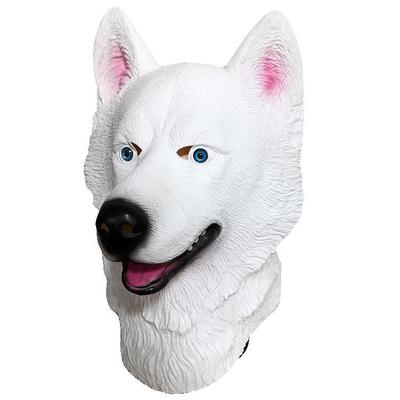 Zwierzę Halloweenowe Lampart Pies Maska Lateksowa Biały Pies Husky Głowa Psa Maska