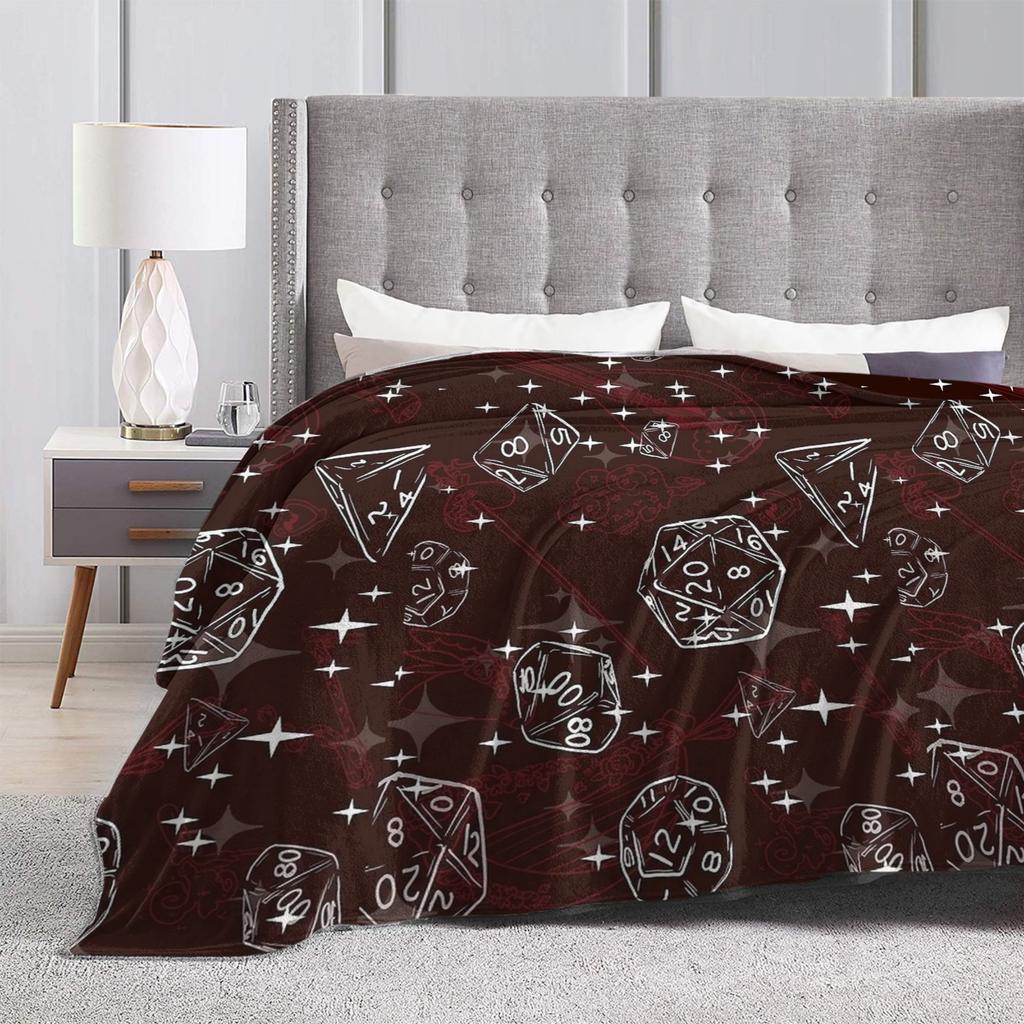 DnD Game Dice Spill Blanket Flannel Summer Breathable Soft Throw Blankets for Bedding Outdoor Plush Thin Quilt