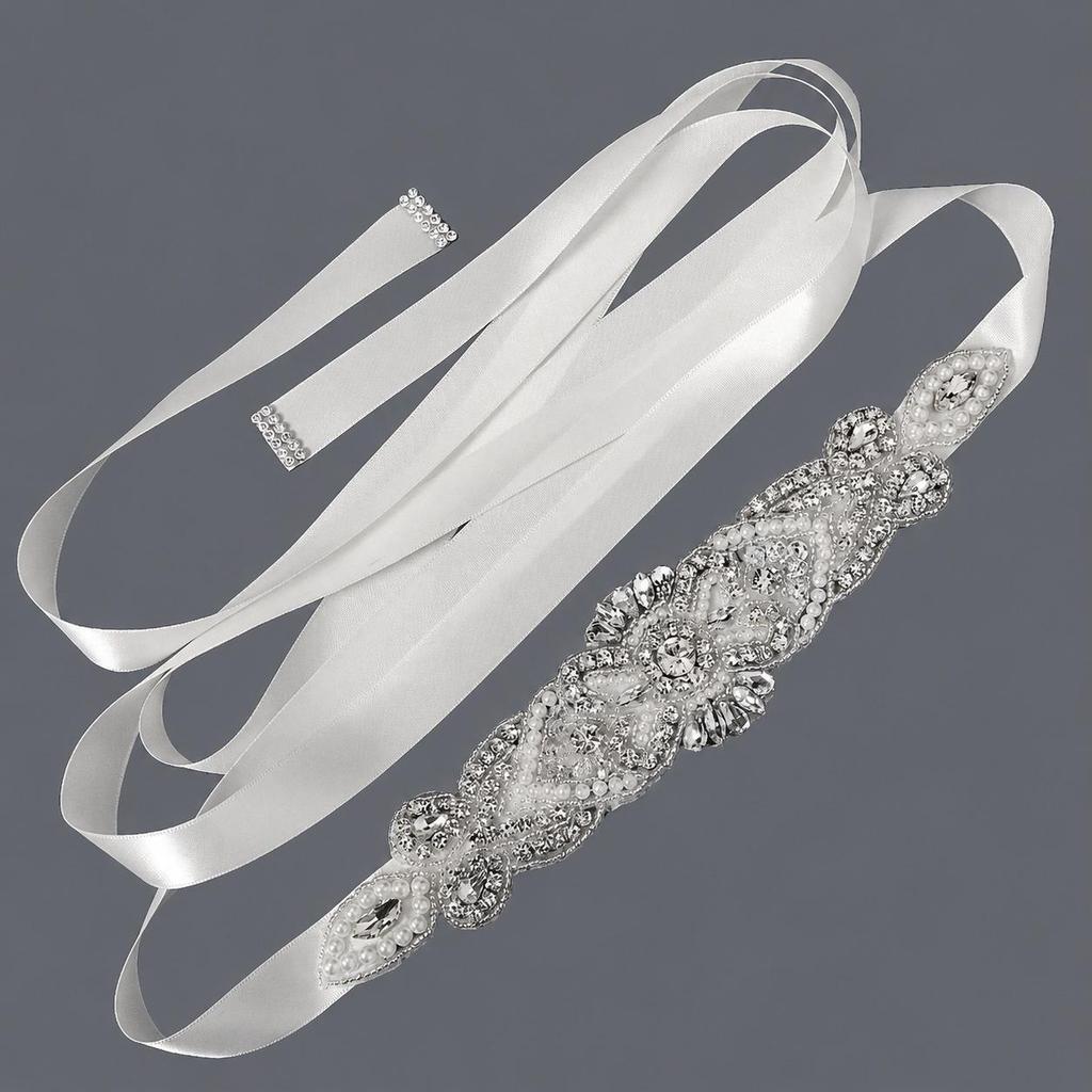 Elegant Silver Rhinestone Wedding Belt – Versatile High-End Dress Accessory for Fashion Shows and Performances