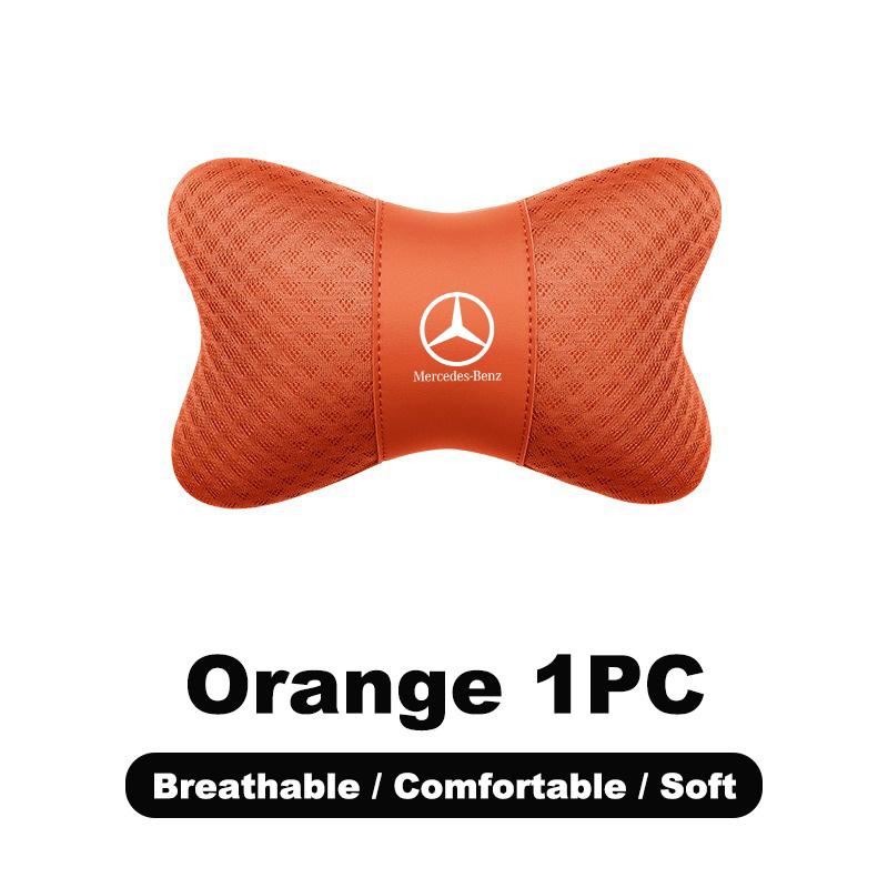 CRY1 Ice Silk Car Seat Neck Pillow Headrest Rest Support Cushion Pad For Mercedes Benz Amg A GLC GLA GLE W205 W212 X156 W166 Sticker