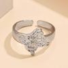 Adjustable Gold-Plated Stainless Steel Butterfly Ring for Women - Non-Fading Finish