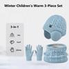 3Pcs/Set Solid Color Winter Pullover Hat Coldproof Ear Protection Caps  Streetwear