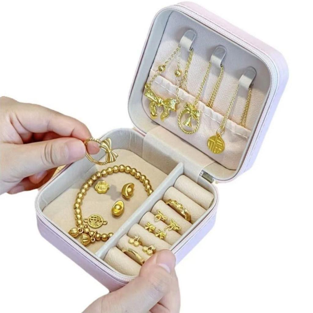 Portable Mini Jewelry Box: Anti-oxidation Storage for Stud Earrings, Necklace, and Ring
