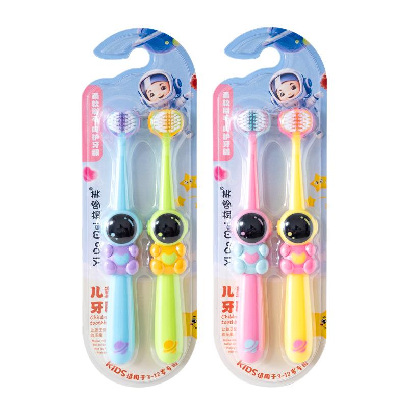 Xiaomi2pcs Three-sided Kids Toothbrush Soft Bristle, Teeth Cleaning Oral Care Toothbrush for Children 3-12 Years Old