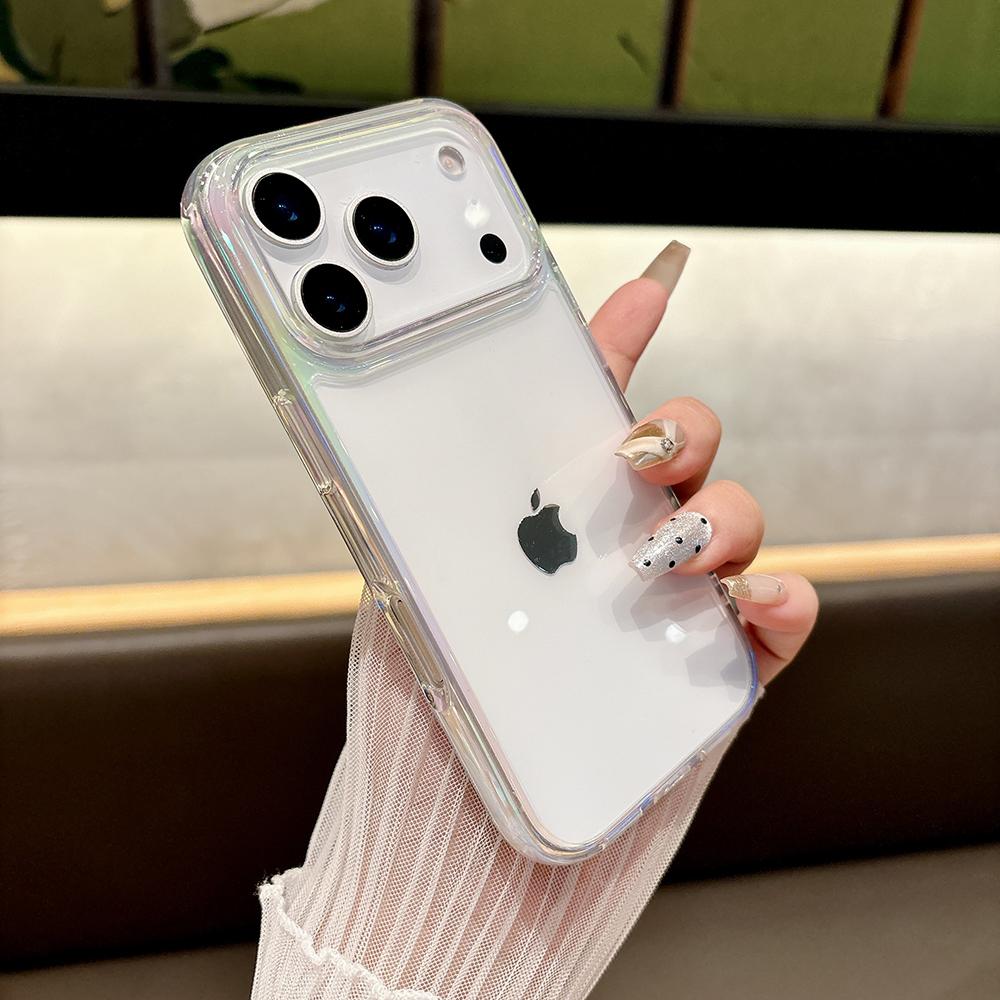 Luxury Laser Gradient Clear Case for IPhone 14 13 12 15 16 17 Pro Max 16 Plus Air Transparent Shockproof Bumper Protective Cover