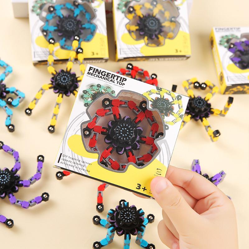 Cartoon Deformation Mechanical Mecha Chain Finger Gyro Children Toys For Play
