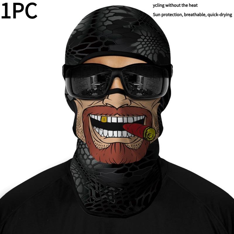 1PC summer sunscreen headgear men and women outdoor locomotive riding helmet lining headgear fishing funny face kini face mask