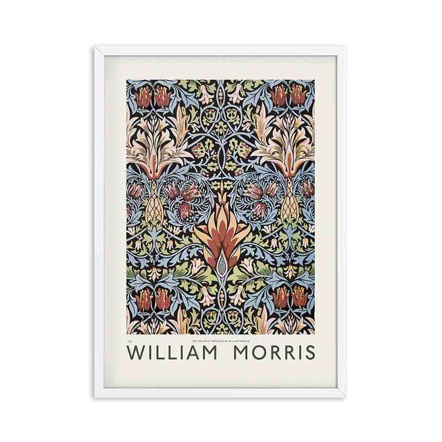 William Morris Leinwanddruck, das Victoria and Albert Museum, Ausstellungsplakat, Londoner U-Bahn, Jugendstil-Gemälde, Wanddekoration