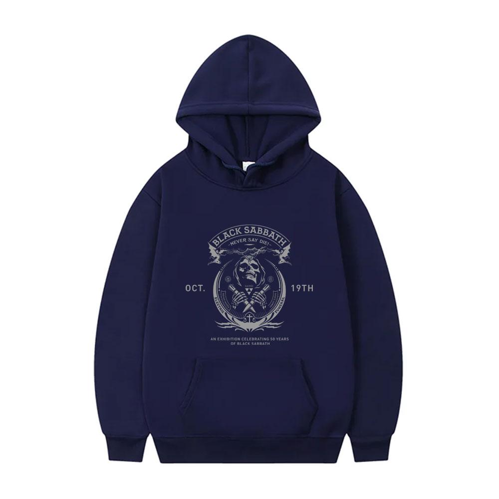 Heavy Metal Rock Band Black Sabbath Never Say Die Skeleton Hoodie Ozzy Osbourne Pullover Hoodies Men Vintage Oversized Tracksuit