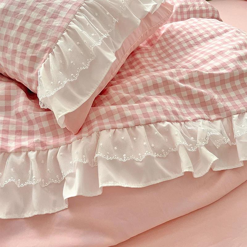 Korean Princess Style Lattice Double Layer Lace Bedding Sccccc