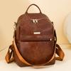 Retro soft leather backpack women's new fashion trend backpack student simple shoulder travel bag