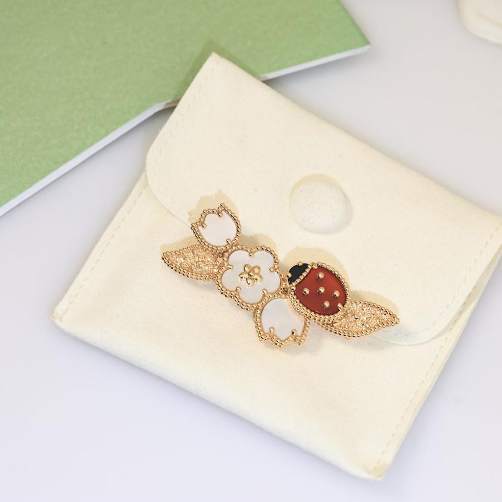 Ladybug Plum Blossom Brooch V Metal Material The Hollowed Out Design Is Overall Light and Three-dimensional  Daily Dressing