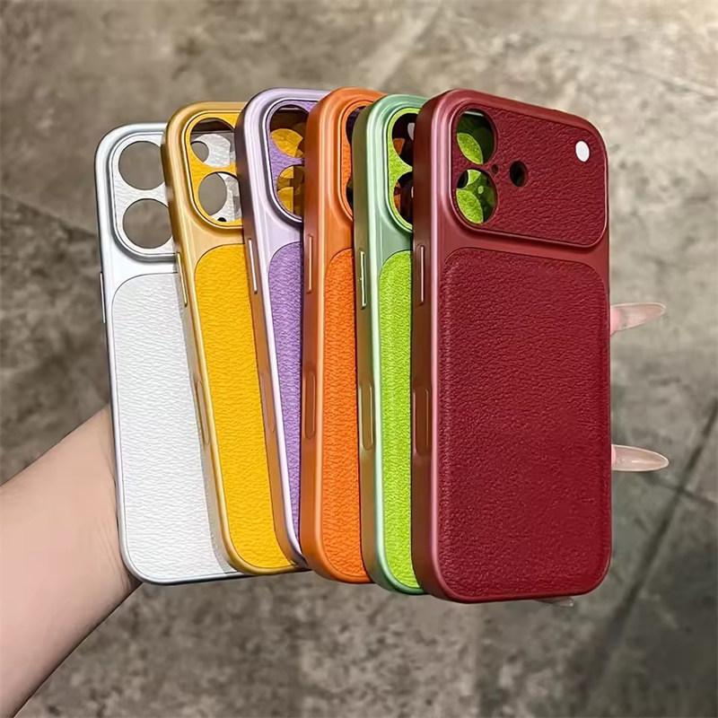 Custodia per Telefono in Silicone Morbido di Lusso con Texture a Buccia di Litchi per iPhone17 Air 13 14 15 16 Pro Max Cover Posteriore con Paraurti