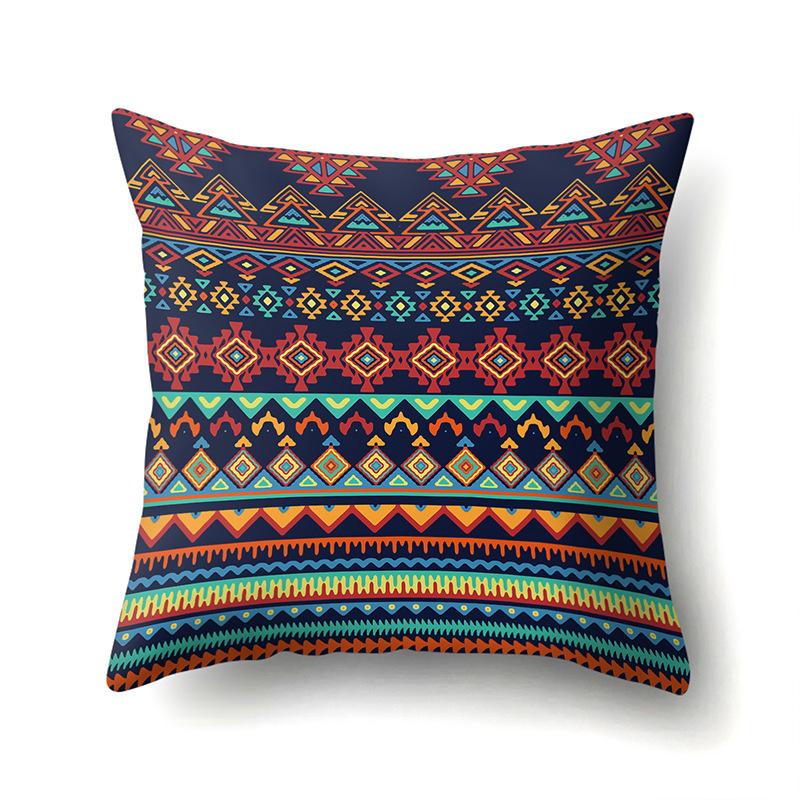 Ethnic Style Colorful Boho Polyester Pillowcase Car Decoration Home Printed Waist Pillowcase