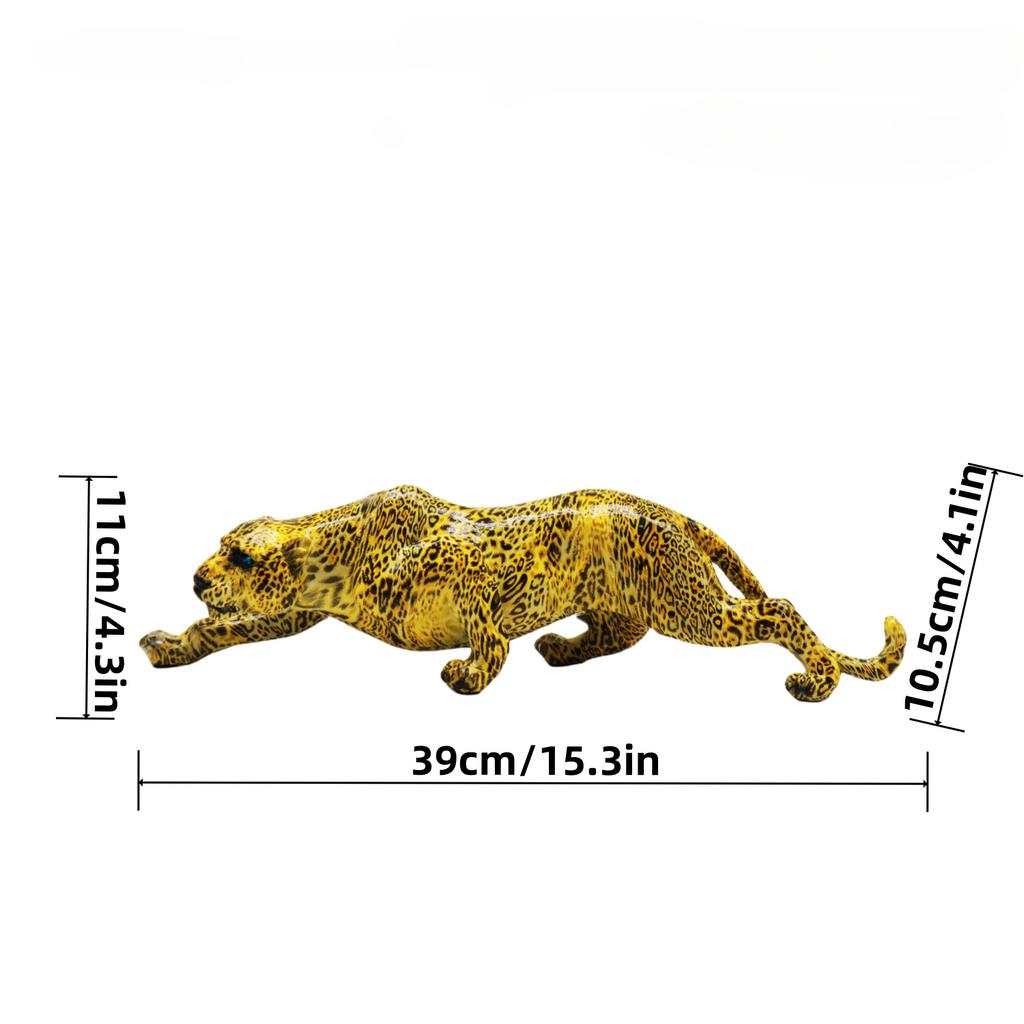 Cheetah Statue Home Decor Leopard Sculpture Resin Sitting Panther Figurine Desktop Table Top Ornament Home Office Decoration