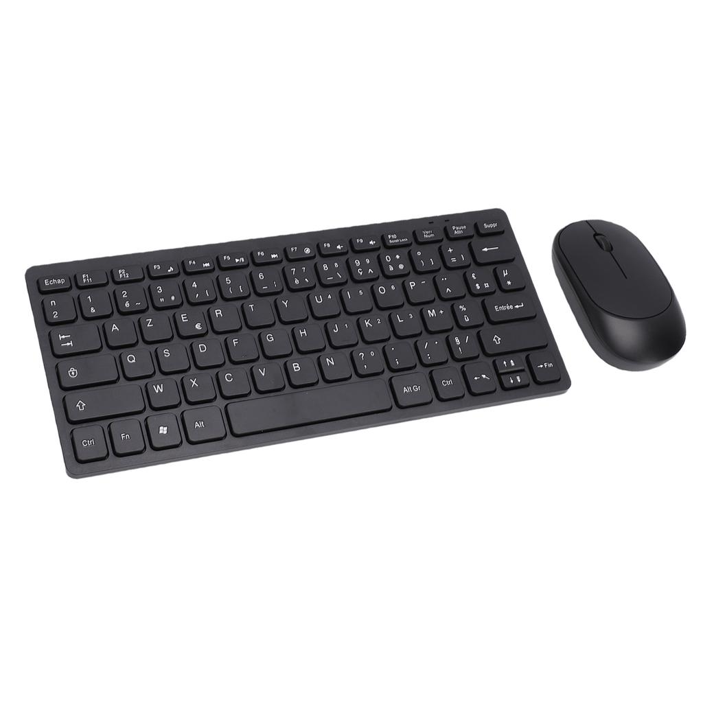 French Keyboard 2.4GHz Wireless Keyboard and Mouse 78 Key Slim Portable Wireless Keyboard for PC Laptop