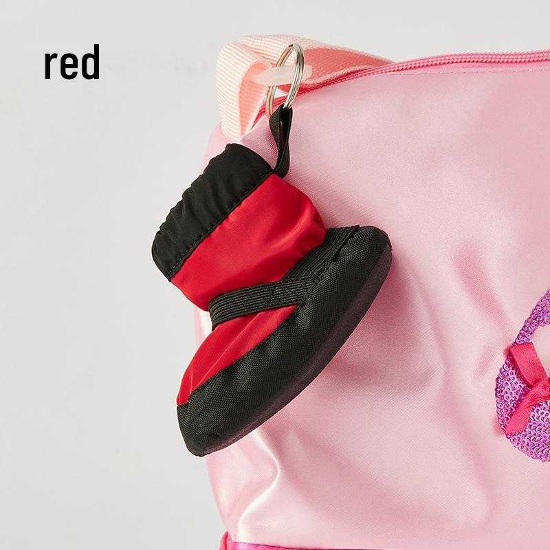 Ballet Warm Plush Keychain Dance Shoes: Women's Velvet Quilted PU Practice Shoes