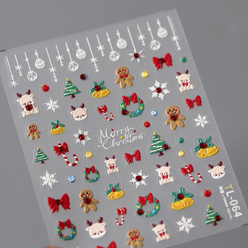 

Сезон Красный Бриллиант Рождество Маленький Олень Трехмерный Рельеф Наклейки для Ногтей Водонепроницаемые Украшения для Ногтей Tl064 065 TL064 (dot red diamond stereo)