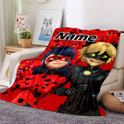 Customizable Ladybug2 Throw Blanket – Personalized Name, All-Season Cozy Snug Blanket, Machine Washable, Personalized Blanket