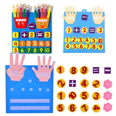 Filzzahlen für die Finger Mathespielzeug Kleinkind Montessori-Spielzeug Kinder Zählen Frühe Bildung Lernspiel für Kinder Intelligenz TMZ