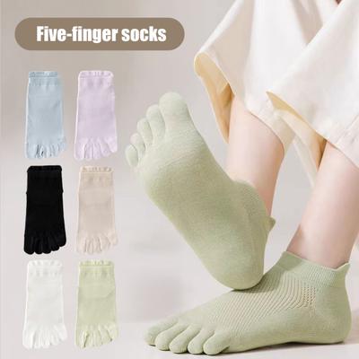 Five Toe Socks for Men Women Low Cut No Show Cotton Socks Athletic Running Ankle Socks for Yoga Sports