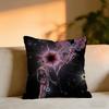 Retrofuturistic Visual Art Cushion Cover Cozy Velvet Throw PillowSoft Warm Cushion For Sofa  Bed