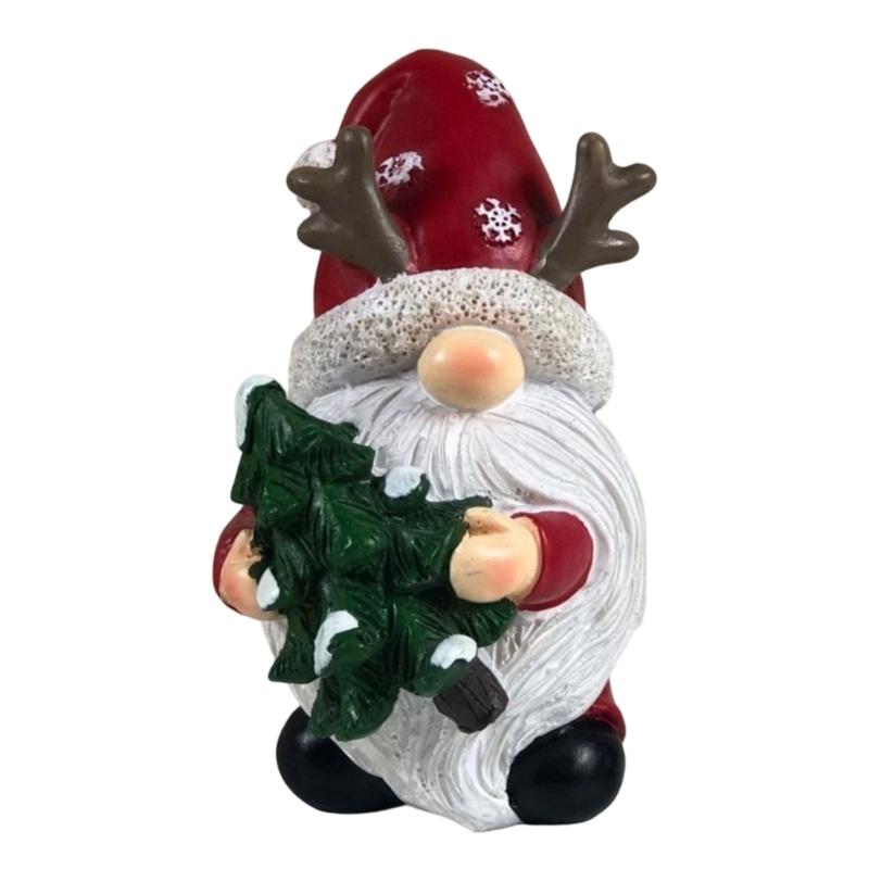 Resin Christmas Figurine for Shelf Display, Freestanding Santa Holiday Accent for Desk, Entryway, Home Styling