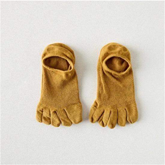 New Man Slipper Toe Socks Mesh Hollow No Show Ankle Short Socks Sports Sweat-Absorbing Cotton Breathable Five Finger Boat Sock