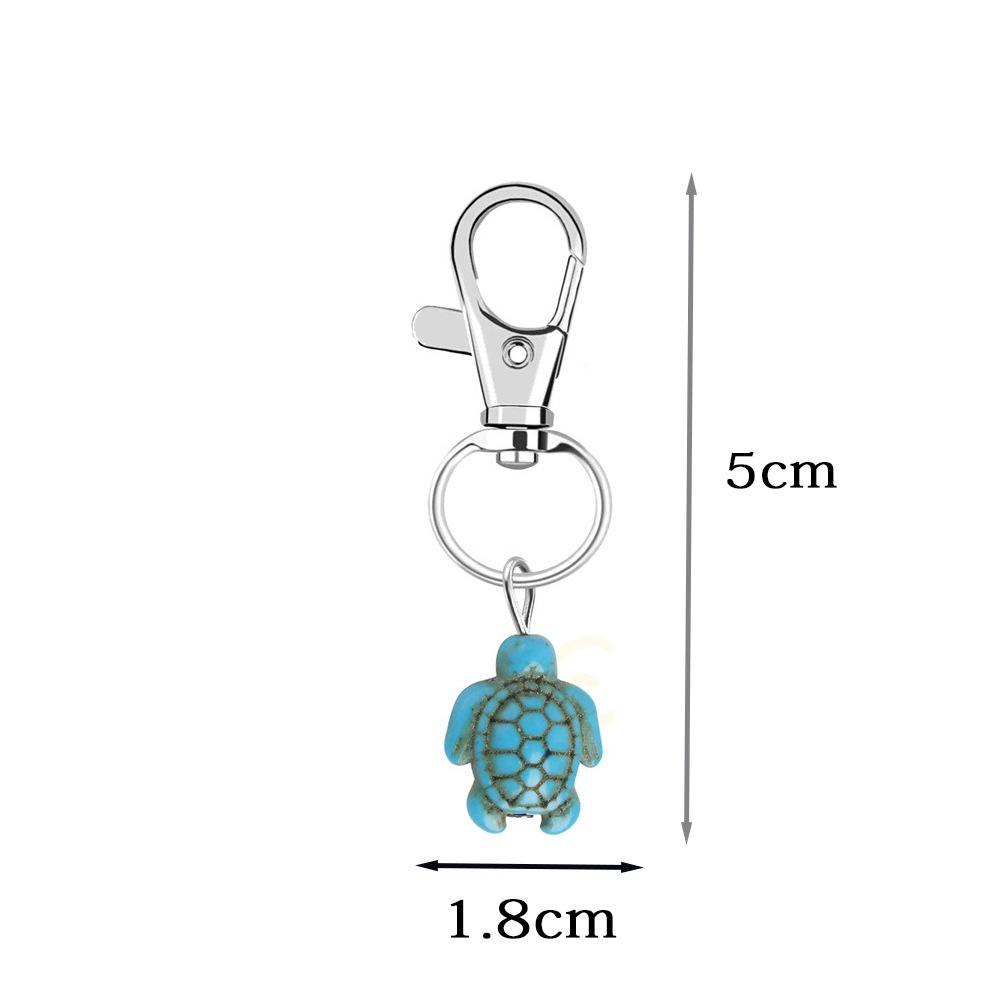 Creative Diy Travel Turtle Keychain Birthstone Turquoise Jewelry Pendant Couple Family Keychain Pendant